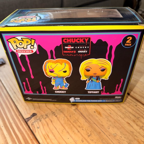Funko Chucky & Tiffany Vinyl Figures - Orange and Yellow - Picture 4 of 5